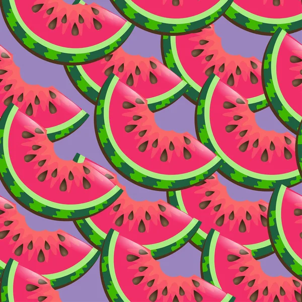Watermelon Slice Seamless Pattern Very Peri Background Wrapping Paper Textile — Stock vektor