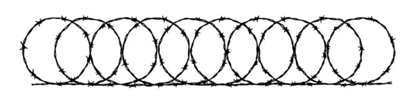 Barbwire Fence Background Hand Drawn Vector Illustration Sketch Style Design — Stock Vector