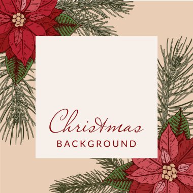 Mutlu Noeller ve yeni yıl tebrik kartı, el çizimi noktalar ve köknar ağacı brunch 'ları. Renkli bir arka plan. Robot resim biçiminde vektör illüstrasyonu