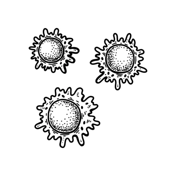 白背景に単離されたマクロファージ血液細胞 手描きの科学微生物学ベクトル図スケッチスタイル — ストックベクタ
