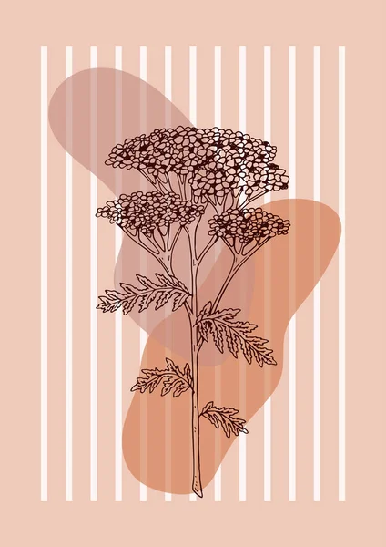 현대적 포스터 손으로 일러스트 들꽃을 — 스톡 벡터