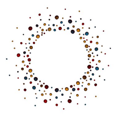 Konfeti. El çizimi doğum günü kutlaması tasarımı. Robot resmini çiz. Karnaval karalaması patladı