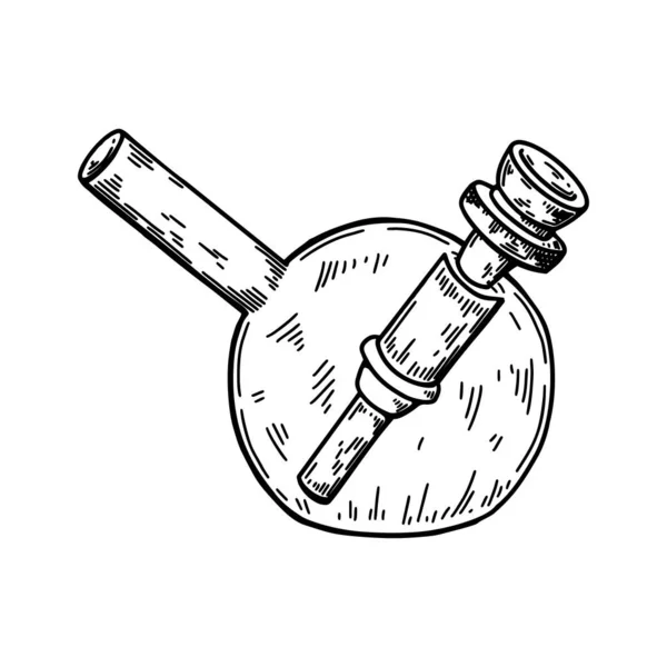 Bong Kouření Konopí Ručně Kreslená Vektorová Ilustrace Náčrtu Kresba Potrubí — Stockový vektor