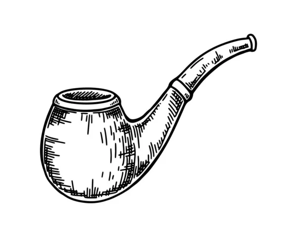 Dohányfüstölő Pipa Kézzel Rajzolt Vektor Illusztráció Vázlatos Stílusban — Stock Vector