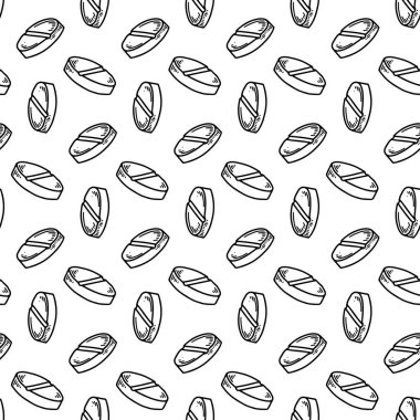 İlaçların izi yok. Çizim tarzında el çizimi vektör arkaplanı. Eczane tıbbi tasarımı