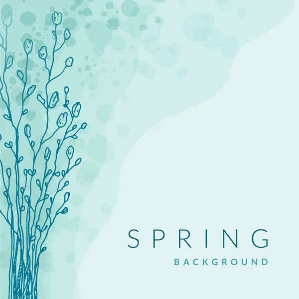 Весняний Квітковий Акварельний Абстрактний Фон Шаблон Розміщення Соціальних Мережах Весняний Ліцензійні Стокові Вектори