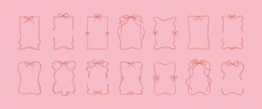 Dikdörtgen kurdele yay çerçeve hazır. Klasik vektör çizimi. Elle çizilmiş dikey estetik kenar. Noel, Sevgililer Günü, doğum günü, menü, bekarlığa veda partisi tasarım sanat öğeleri