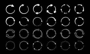 Tahtaya beyaz tebeşir geri dönüşüm sembolü çizilmiş. Boya kalemi el çizimi vektör çizimi. Okulun yazı tahtasındaki çocukça diyagram. Yuvarlak ok karalaması. İşareti yeniden kullan