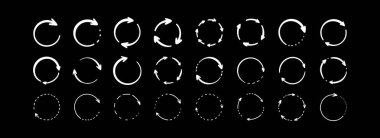 Tahtaya beyaz tebeşir geri dönüşüm sembolü çizilmiş. Boya kalemi el çizimi vektör çizimi. Okulun yazı tahtasındaki çocukça diyagram. Yuvarlak ok karalaması. İşareti yeniden kullan