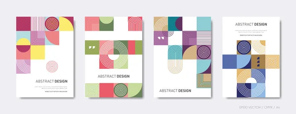 Einfaches Geometrisches Design Vektor Broschüre Cover Template Set — Stockvektor