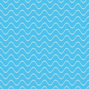 Basit, pürüzsüz mavi dalgalı çizgi vektör çizimi