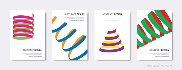Minimal Geometric Design Vector Brochure Cover Template Set — Stock Vector