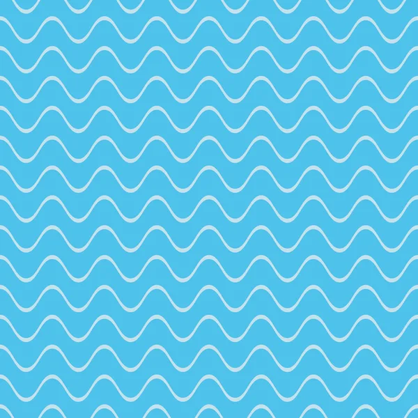 Sencilla Línea Ondulada Azul Inconsútil Patrón Vector Ilustración — Archivo Imágenes Vectoriales