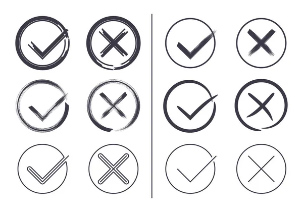 Διάφορα Διανυσματικά Σύμβολα Ελέγχου Λευκό Φόντο — Διανυσματικό Αρχείο