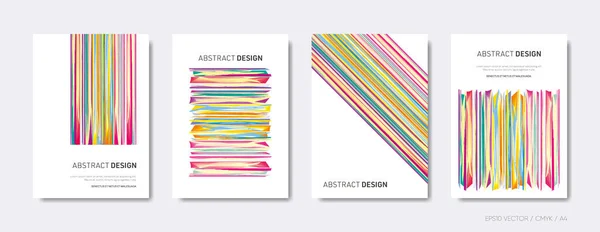 Colourful Abstract Design Vector Brochure Cover Template Collection — Stock Vector