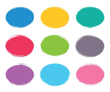 Elips el desenli soyut renkli tasarım elementleri