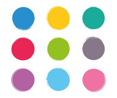 Çember el desenli soyut renkli tasarım elementleri