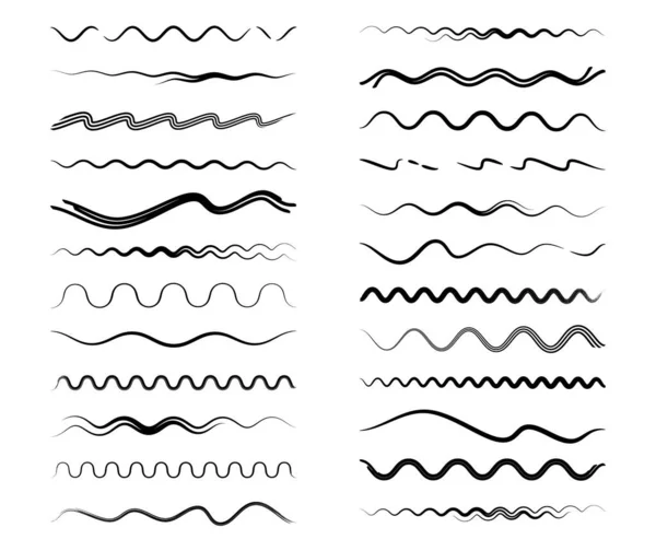 stock vector Set of different vector wavy line dividers isolated