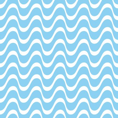 Şirin soyut mavi vektörlü dikişsiz dalgalı çizgi deseni