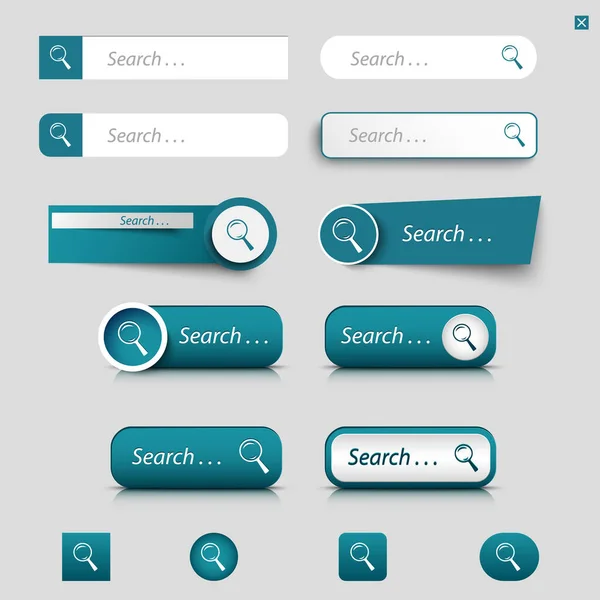 Collection Search Web Buttons Blue Design Vector Eps — Stock Vector