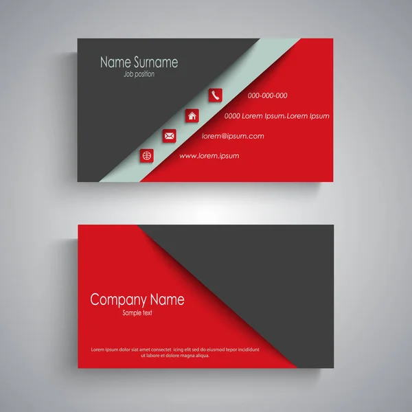 Cartão Visita Com Arco Vermelho Preto Design Vector Eps —  Vetores de Stock