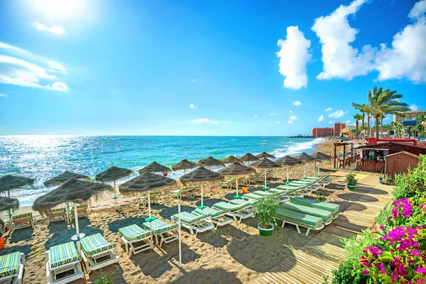 Utsikt Över Kusten Och Stranden Benalmadena Costa Del Sol Andalusien — Stockfoto