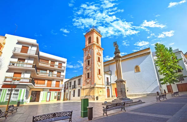 Stadsbild Med Klocktorn Och Monument Plaza Compania Torget Cordoba Andalusien — Stockfoto