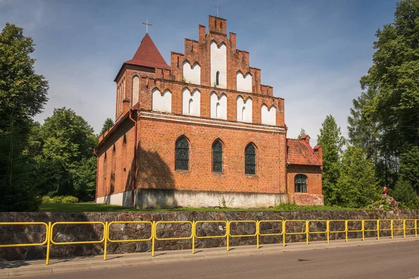 Gotycki Kościół Wsi Kuty Mazury Polska — Zdjęcie stockowe