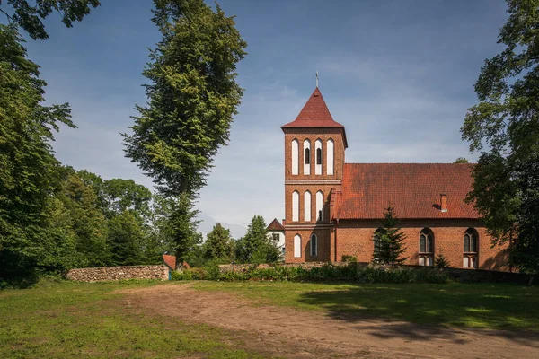Gothic Church Village Kuty Masuria Poland — 스톡 사진