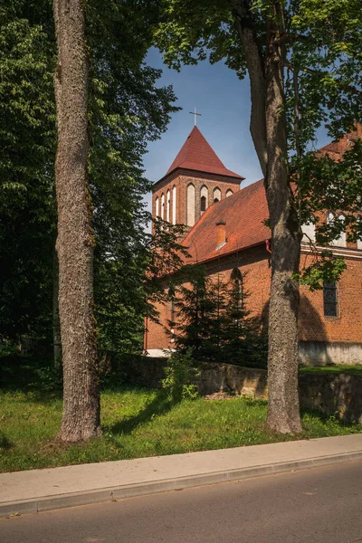 Gotycki Kościół Wsi Kuty Mazury Polska — Zdjęcie stockowe