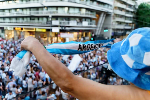 Buenos Aires Argentina Dicembre 2022 Gli Appassionati Calcio Argentini Festeggiano — Foto Stock