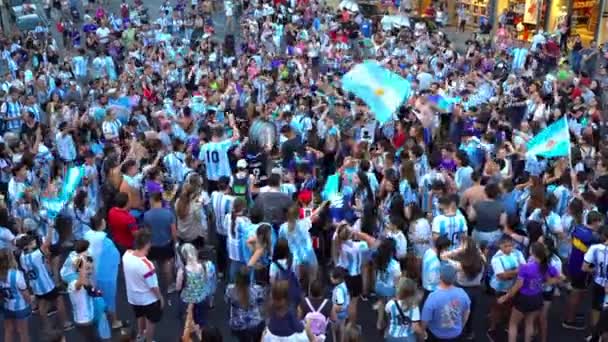 Буенос Айрес Аргентина Грудня 2022 Року Щасливі Аргентинські Футбольні Уболівальники — стокове відео