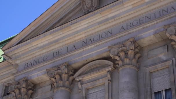 Bouw Van Nationale Bank Van Argentinië Economie Van Argentinië Crisis — Stockvideo