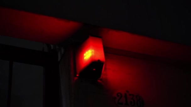 Червона Блимає Сигналізація Небезпечне Світло Увага Попередження Концепція Сигналу Високоякісні — стокове відео