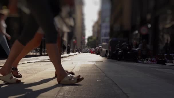 City Street People Blurred Background Society City Life Travel Concept — Wideo stockowe