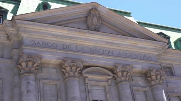 Building National Bank Argentina Economy Argentina Crisis Inflation Budget Concept — стокове відео