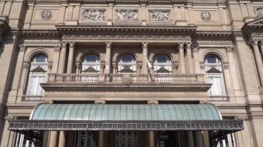 Buenos Aires, Argentina - December 29, 2022: Theater Colon in Buenos Aires. Building and architecture of the famous world Latin American Opera House in Argentina. High quality FullHD footage