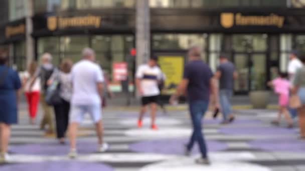 City Street People Blurred Background Society City Life Travel Concept — 비디오