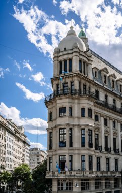 Buenos Aires, Arjantin - 20 Mart 2023: Mimarlık ve Buenos Aires manzarası. Arjantin 'in sömürge mimarisi. Yüksek kalite fotoğraf