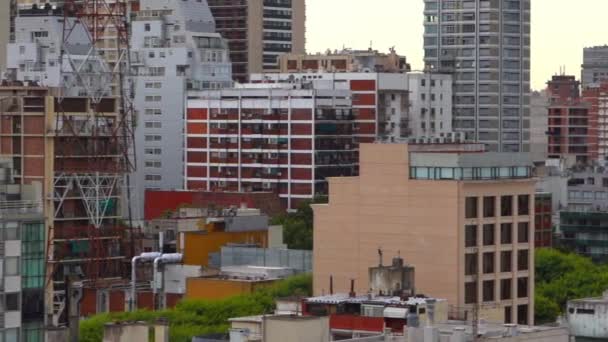 Appartamenti Buenos Aires Zona Belgrano Con Grattacieli Paesaggio Urbano Filmati — Video Stock