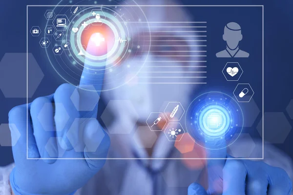 Medische Technologie Kliniek Ziekenhuis Behandeling Gebruik Van Computertechnologieën Geneeskunde Hoge — Stockfoto