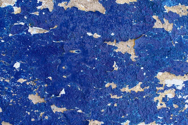 Blauwe Oude Gips Achtergrond Muur Grunge Kleur Oude Verf Oppervlak — Stockfoto