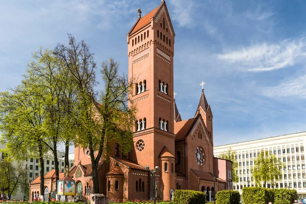 stock image Minsk, Belarus - May 3, 2023: Catholic Church of Simon and Helena. Sights and architecture of Minsk. High quality illustration