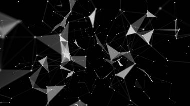 Teknoloji dijital soyut arka planı. 3d ağ parçacıkları ve pleksus dalgası. Büyük veri, bilim konsepti. - Evet. Yüksek kaliteli illüstrasyon