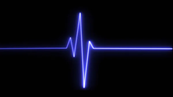 Hert Pobił Tło Wykresu Kardiogramu Neonowa Linia Pulsu Monitorze Szpitala — Zdjęcie stockowe