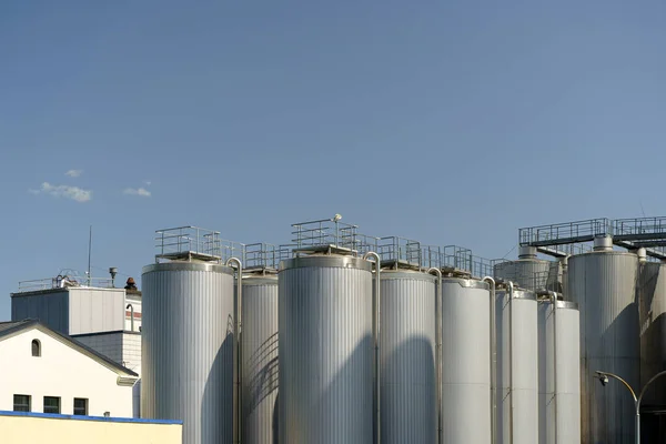 Agricultural silos for storage of grain harvest at an agricultural production farm. High quality photo