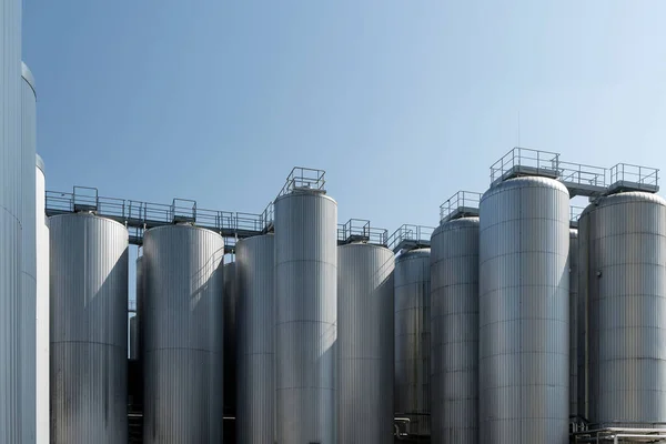 Agricultural silos for storage of grain harvest at an agricultural production farm. High quality photo