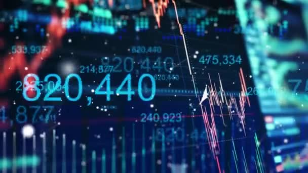 Fondo Datos Del Gráfico Stock Mercado Financiero Análisis Crecimiento Dinero — Vídeos de Stock