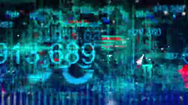 Glitch Digital Technology Background Abstract Computer Monitor Screen Noise High — Stock Video