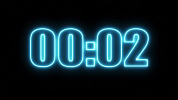 Timer Countdown Achtergrond Neon Aftelnummers Hoge Kwaliteit Beeldmateriaal — Stockvideo